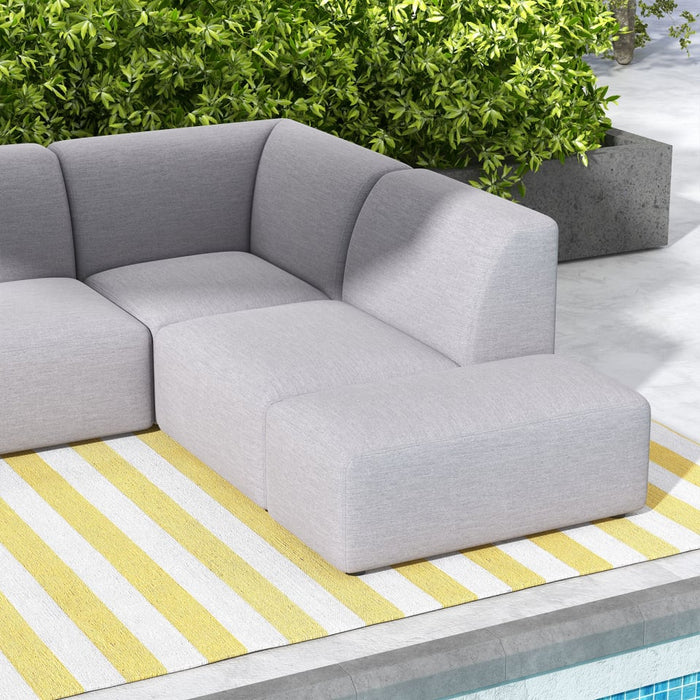 Casey All Weather Fabric Aluminium L-Shape Corner Sofa Lounging Set in Ash Grey