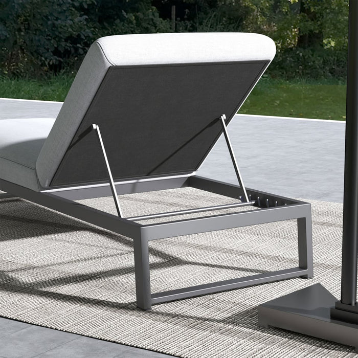 Dani All Weather Fabric Aluminium Sun Lounger in Ash Grey