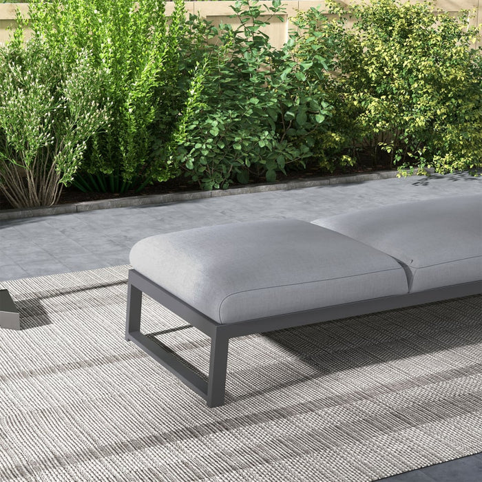 Dani All Weather Fabric Aluminium Sun Lounger in Ash Grey